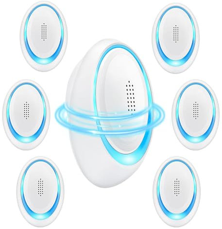 Ultrasonic Pest Repellenr Plug-in 6 Pack - Mouse, spider repellent & Insect Repeller with UK Plug | mosquito repellent plug in for Homes, Kitchens, Bedrooms | Humane Rodent & Insect Control