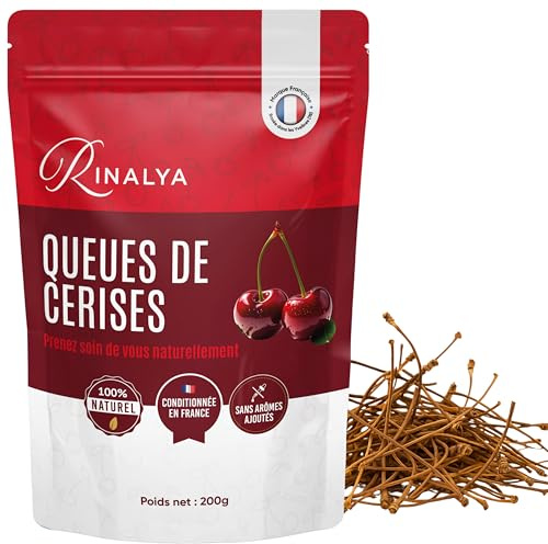 RINALYA® - Tisane queue de cerises 200G - Detox - Favorise la perte de poids - Minceur - Draineur - Tisane anti-retention d'eau - 100% Naturel - Marque française