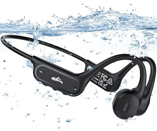 Auriculares Conducción Osea Natacion,Auriculares Deportivos Impermeables | IP68 Bluetooth 6.1,Auriculare inalámbricos con Reproductor MP3 Integrado y Memoria de 32 GB,para Correr, Fitness y Ciclismo