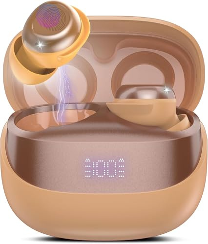 OYIB Sleep Earbuds Bluetooth 5.4 Sleep Headphones in Ear, Mini Wireless Earbuds for Side Sleeper, 47H Playtime Noise Cancelling Earphones with LED Display, HD Clear Calls, IPX7 Waterproof Ear Buds