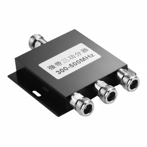 QLoztyse Power Splitter Antennenverteiler Funkfrequenzteiler Aluminiumlegierung mit N-buchsen Reduziert Störungen für Kommunikationssysteme für Bürogebäude Rechenzentren Kontrollräume, 1-Bis-3
