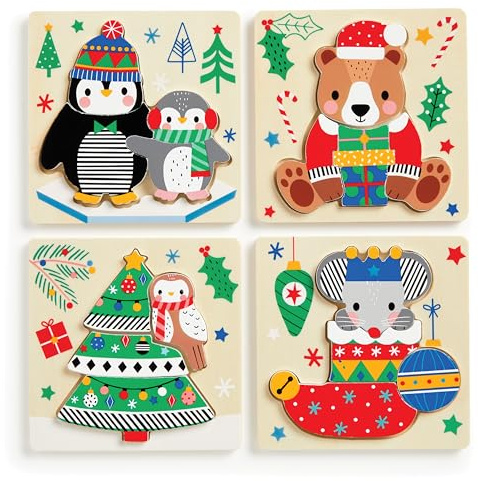 Christmas Set of 4 Wood Puzzles