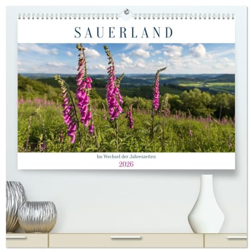 Das Sauerland im Wechsel der Jahreszeiten (hochwertiger Premium Wandkalender 2026 DIN A2 quer), Kunstdruck in Hochglanz: Das Sauerland zeigt sich zu ... von seiner schönsten Seite (CALVENDO Natur)