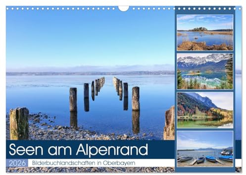 Seen am Alpenrand - Bilderbuchlandschaften in Oberbayern (Wandkalender 2026 DIN A3 quer), CALVENDO Monatskalender: Malerische Impressionen der bayerischen Seen (CALVENDO Natur)
