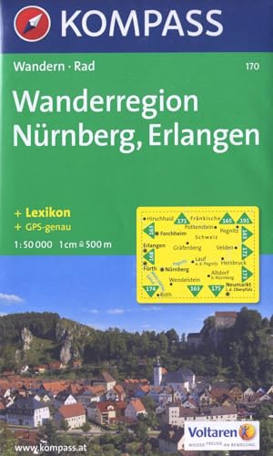 Wanderregion Nürnberg, Erlangen: Wander- und Radkarte. GPS-genau. 1:50.000