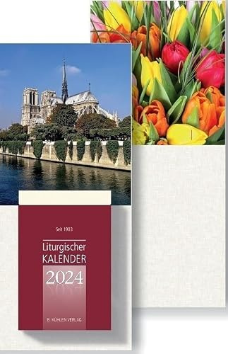 Liturgischer Kalender 2024 Großdruckausgabe: Tagesabreißkalender, Block mit beidseitig bebilderter Rückwand