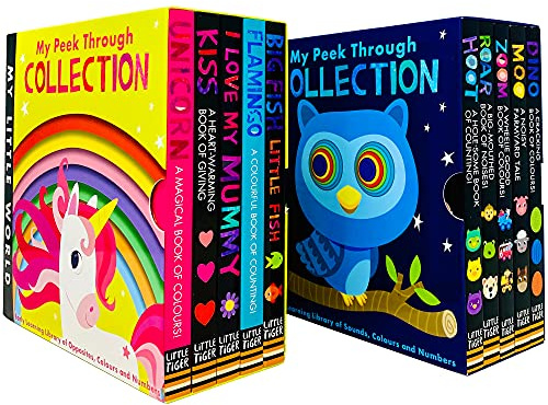My Little World Series My Peek Through Collection 10 Books Box Set (Dino, Moo, Zoom, Roar, Hoot, Kiss, Unicorn & MORE!)