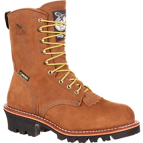 Georgia Boot Steel Toe GORE-TEX® Waterproof 400G Insulated Logger Boot, Worn Saddle, Size 9(M)