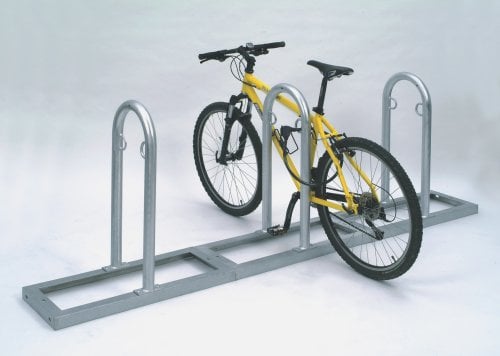 Walter Solbach Metallbau GmbH Fahrradständer Track 32, Silber, Legierter Stahl, 2 Level, 4 Fahrräder, Reihenverbindung, Bodenbefestigung, Feuerverzinkung