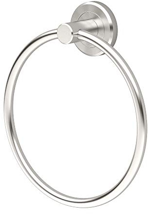 Gatco 4292 Latitude II Towel Ring | Modern Hand Towel Holder for Bathroom | Stylish Decorative Hardware, Heavy Duty Metal, EZ Ancor Mounting | Satin Nickel