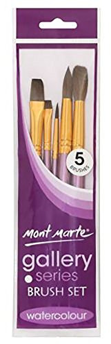 MONT MARTE Gallery Series Brush Set, Wood, Standard, Watercolor