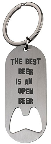 Porte-clés décapsuleur avec gravure The best beer is an open beer, cadeau de fête des pères