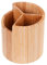 GRÄWE Porte-couverts rond en bambou Ø 16 cm – Support pour cuillères de cuisine avec trois compartiments