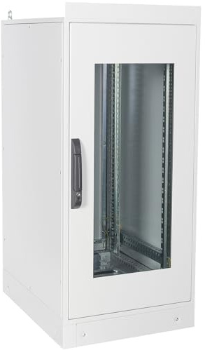 DIGITUS Netzwerkschrank - 19-Zoll Rack 24HE - 60x80 cm - Industrie Serie - IP55 & IK10 - Traglast 1500 kg - Nutztiefe 660 mm - Serverschrank - Grau