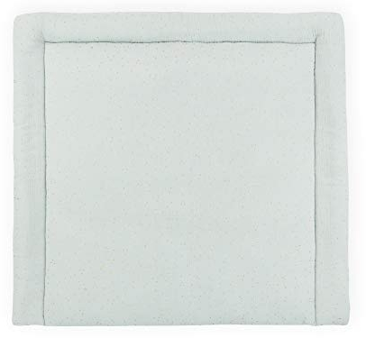 KraftKids Wickelauflage in Musselin goldene Punkte auf Grün, Wickelunterlage 85x75 cm (BxT), Wickelkissen
