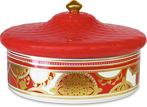 BACI MILANO - MAROC&ROLL - Scatola in Porcellana Oro E Rossa - d17 h11 - GLMULTI3.GAL02