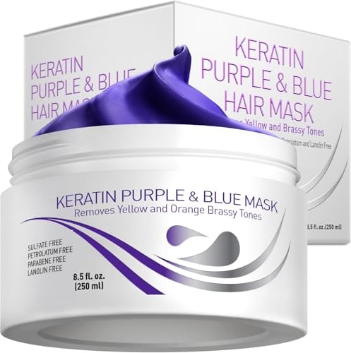 Vitamins Keratin Haarkur Silber Haar Maske - Shiny Hair Haarmaske für geschädigtes blondes blondiertes Haar - Toner Hair Mask Deep Conditioner für trockene Haare