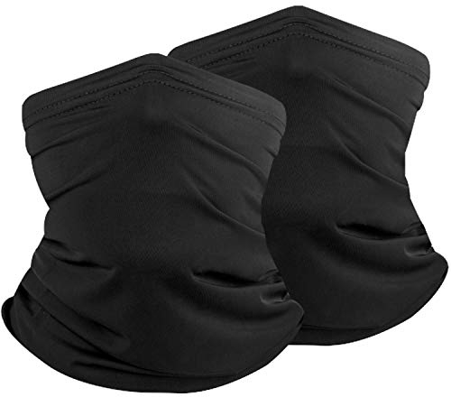 FAMINESS Sturmhauben 2 Stück Mütze Gesichtsmaske Sturmmaske Gesichtstuch UV-Schutz Hals Gamasche Maske Unisex Damen Männer Balaclava Fahrrad Tuch Funktionstuch Halstuch Kopftuch Motorradmaske Schwarz