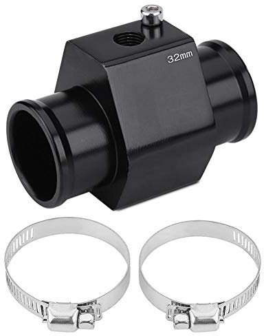 Kuuleyn Tubo de unión de temperatura del agua de aluminio, Adaptador de medidor de sensor de manguera de tubo de unión de temperatura del agua del coche de aleación(32mm)