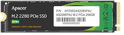 Apacer SSD AS2280P4U 256GB M.2 PCIE GEN3 X4 NVME 3500/3000 MB/S