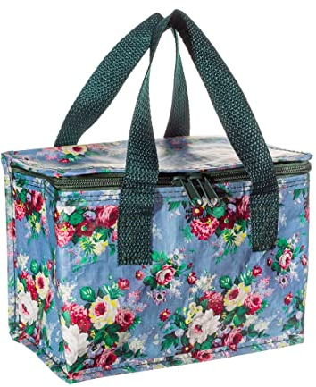 Delphine Lunchtasche mit Rosenmotiv, Blau