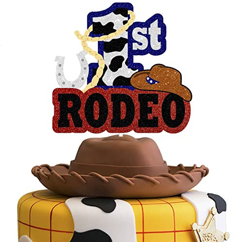 Cowboy-1. Rodeo-Kuchenaufsatz, Cowboy-Thema, Dallas, kleiner Cowboy, Happy Birthday, Party-Dekoration, Wilder Westen, Babyparty, Party-Dekorationen