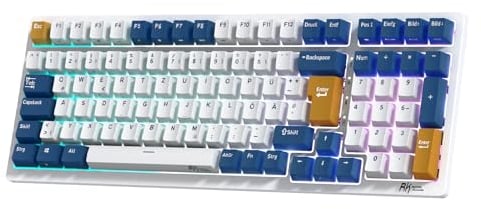 RK ROYAL KLUDGE RK98 Wireless Mechanical Keyboard Triple Mode 2.4G/BT5.1/USB-C 100 Keys Hot Swappable Brown Switch with Number Pad RGB Backlit 3750mAh Battery NKRO Gaming Keyboard Ergonomic, US Layout