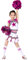 LOLANTA Mädchen Karneval Kostüm, Cheerleader kleid mit Pompoms und Socken, Mittelschule Cheerleading Uniform, Rosa, 6-7 Jahre, 130