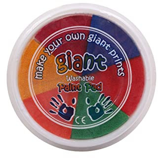 Craftplay Giant washable paint pads | Suitable for hands & feet | 15cm Diameter | Multi-colour