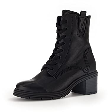 Gabor Damen Schnürstiefeletten, Frauen Schnürboots,Wechselfußbett,Moderate Mehrweite (G),uebergangsschuhe,schwarz (Micro),41 EU / 7.5 UK