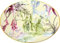 Baci Milano Ovale Servierplatte aus Porzellan - Florenz OVA3.FIR01 36 cm
