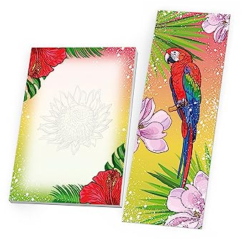 Limonia 6 Lesezeichen + 6 Mini-Notizblöcke je 25 Blätter DIN A7 Malblock Set Flamingo Mitgebsel Mitbringsel Gastgeschenk Giveaways zum Kindergeburtstag Fest Motto-Party Schule Jungen Mädchen Teens
