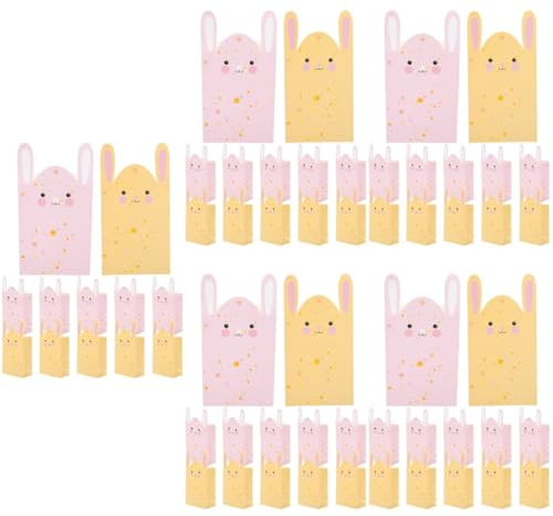 Healeved 60 Stk Osterhasen-tasche Geschenktüten Aus Kraftpapier Ostern-goodie-bags Süßigkeitentüten Aus Papier Für Ostern Beutel Für Geschenkverpackungen Osterbäckereitasche Eier Süssigkeit