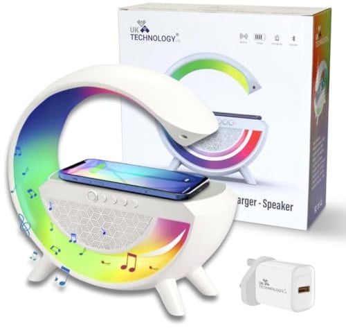 【2025 Model】 G Lamp Wireless Charger,Night Lights Bluetooth Speaker Light, Wireless Charger Lamp, Multi Coloured Night Light for Bedroom, Dimmable LED, Birthday Gifts Gadgets For Teenage Girls Boys