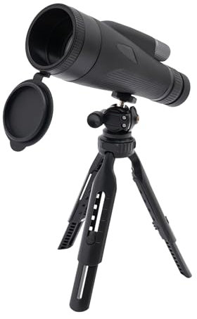 12-36X60 Monokulares Teleskop, BAK4 HD Fernrohr Erwachsene, Wasserdicht Beschlagfrei Stoßfest Telezoom Telescope, für Vogelbeobachtung Reisen Jagd Sport (Dunkelgrün) (Schwarz)