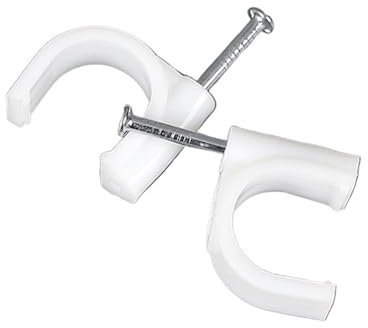 100 pièces 6mm rond en acier clou câble fil tenture murale vis Clips câble pince for blanc