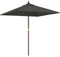 Rantry Ombrellone da giardino palo in legno grigio antracite 198x198x231 cm, parasole per terrazza giardino Ombrellone da spiaggia protezione solare ombrelloni