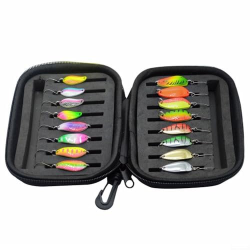 Realistisches Angelköder-Set aus Metall, für Hecht, Häkeln, 16-teiliges Set (Abschnitt A)