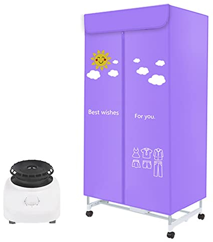 SVNESTAR - Secador de ropa eléctrica con calefacción de 1000 W, secador de ropa portátil para el hogar, máquina de secado de ropa eléctrica sobre pie, doble capa, protección contra sobrecalentamiento