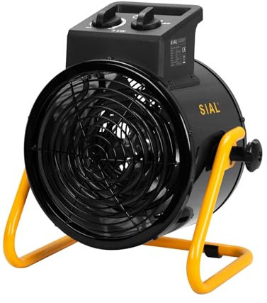 SIAL Industriel Radiateur électrique - 3000W Chauffage Soufflant - Pour Chantier, Atelier Ou Garage (Noir)