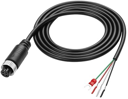 XMSJSIY M12 4 Pin Car Video Aviation Connector Cable GX12 4-Pin Female Plug to Open End Bare Wire and Y Spade Plug Camera Cable for Vehicle Car Truck CCTV Rearview Camera -1M/3.2FT