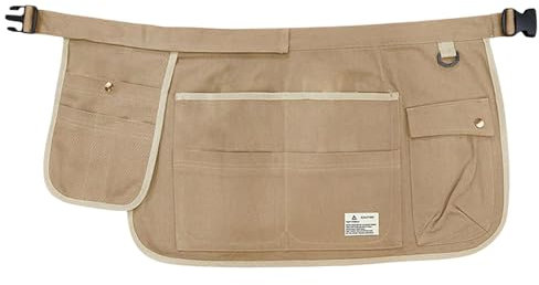 Taillen-Werkzeugschürze, Gärtner-Taillenschürze, Allzweckschürze, 65 x 36 cm, bequemer Schreiner-Werkzeuggürtel, verstellbare Taillen-Werkzeugtasche für Bauarbeiter, Landschaftsgestalter und