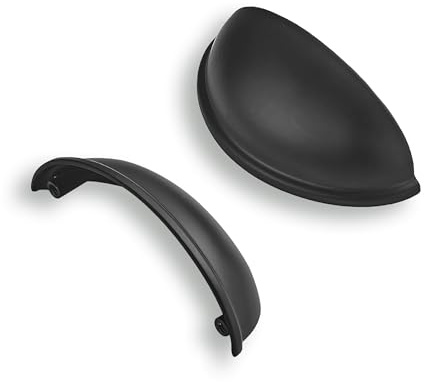 CABDM 10 Pack 2-1/2 Drawer Pulls Matte Black Cabinet Cup Pulls Kitchen Hardware Cabinet Handles Drawer Handles Knobs 2-1/2 inch (64mm) Center to Center