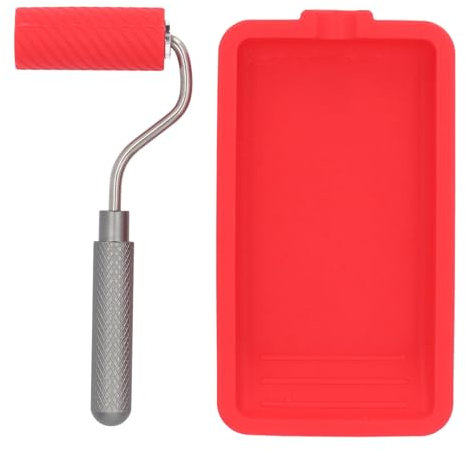 Farbroller-Set, Silikon-Aluminium-Legierung Leicht zu reinigen Wiederverwendbare Farbroller Effiziente Malerei Paint Tray Set mit Tablett für Malerei und Beizen