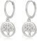 HEEYA Ohrringe Silber 925 Plattiert Lebensbaum Hängend Ohrringe Damen Klein Creolen mit Glitzer Zirkonia Hypoallergen Mini Creolen für Frauen