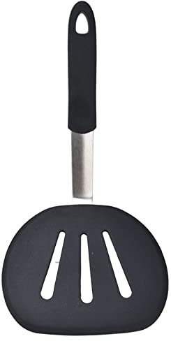 Espátula Redonda Ancha para Chef, Espátula de Silicona, Espátula de Cocina Ranurada, Antiadherente con Orificio para Panqueques, Huevos, Pescado