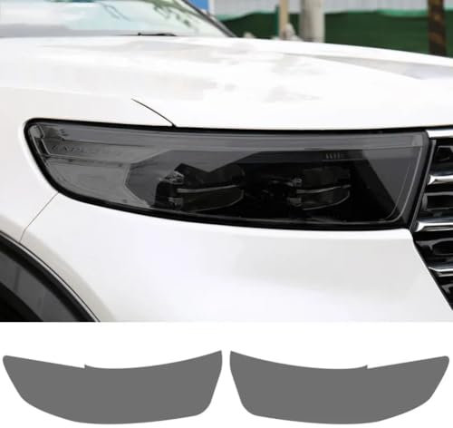 2 Stück Autoscheinwerfer Schutzfolie Frontlicht Transparent Rauchschwarz TPU Aufkleber, Für Ford Explorer U625 MK6 2020 2021 2022