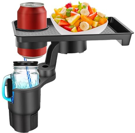 Cup Holder Expander - Car Cup Holder Expander Cup Detachable Food Tray, Road Trip Tray | Portable Car Table Drinks, Multifunctional Holder Burgers, Fries, Snacks, Perfect Car Accessories for Any Trip