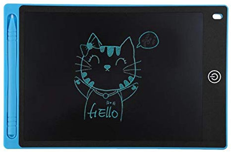 Kznifmk 12Inch Portable Digital Lcd Drawing Tablet Writing Graphic Board Memo Notes Reminder Notepad With Stylus Pen With Battery For Home, School And Office Blue