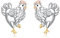 Huhn Ohrringe für Frauen 925 Sterling Silber Hahn Ohrstecker Niedlich Bauernhof Schmuck Huhn Liebhaber Geschenk